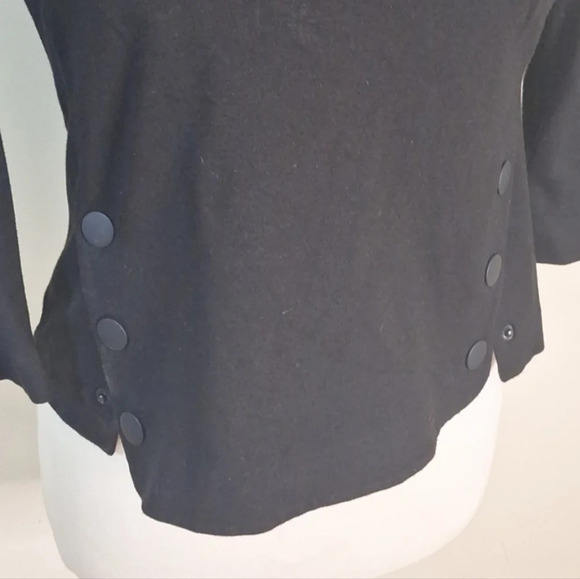 CAbi Utility  3/4 sleeve black top style #3232 SZ S - Picture 5 of 10